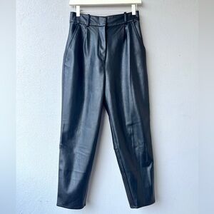 H&M | Faux Leather High Waist Trousers